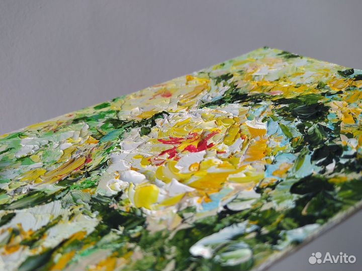 Картина маслом Пионы Розы Цветы