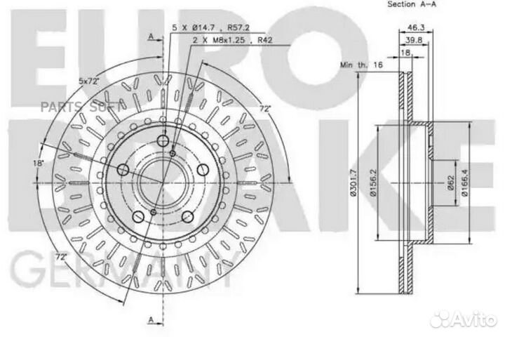 Eurobrake 5815204562 Диск тормозной передн