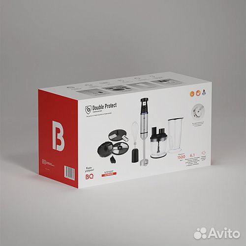 Ручной блендер, миксер и измельчитель BQ HB1231SS