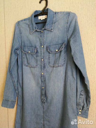 Джинсовое платье рубашка H&M 44р