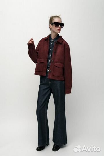 Куртка zara из искусственной замши