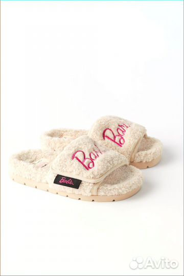 Меховые мюли zara, бежевые и розовые, 35-40