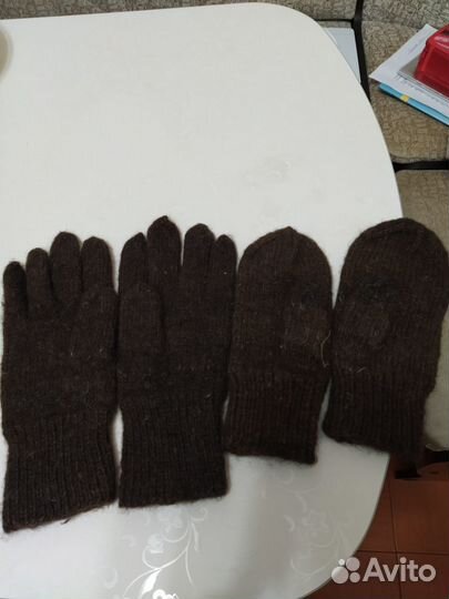 Носки, варежки, перчатки из овечьей шерсти руч раб