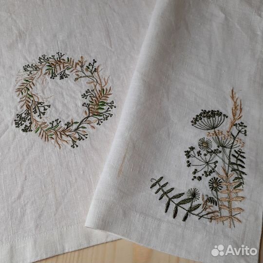 Салфетки льняные с вышивкой