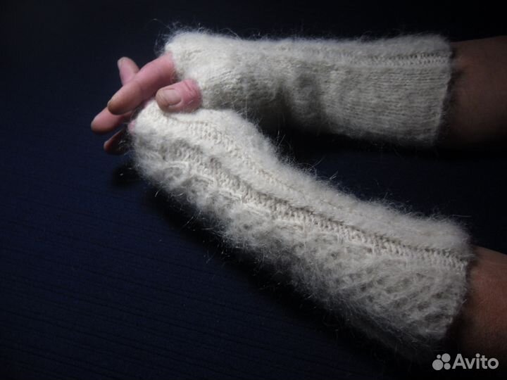 Митенки женские из собачьей шерсти Метелица