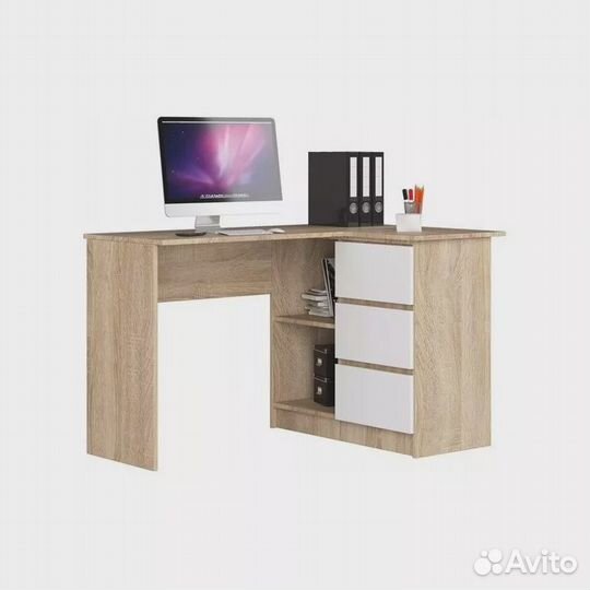 Письменный стол Челси угловой сонома-белый