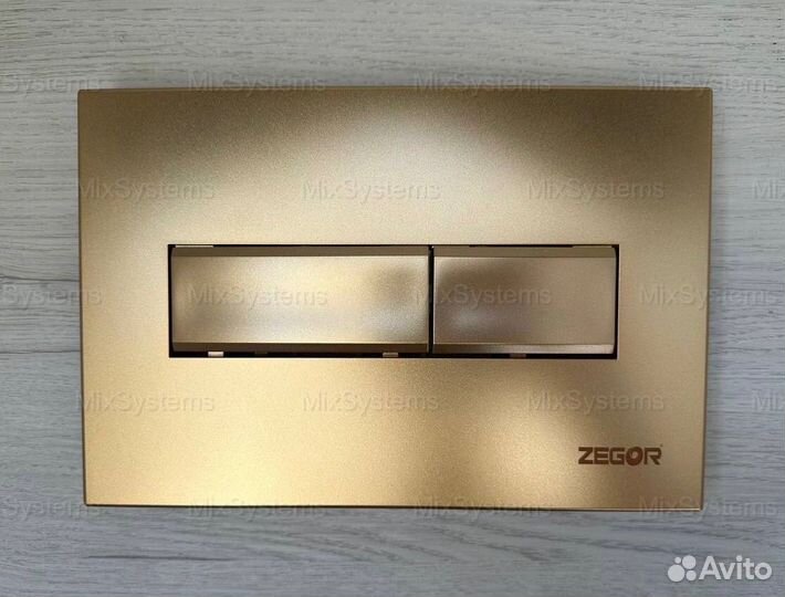 Инсталляция с кнопкой смыва матовое золото Zegor