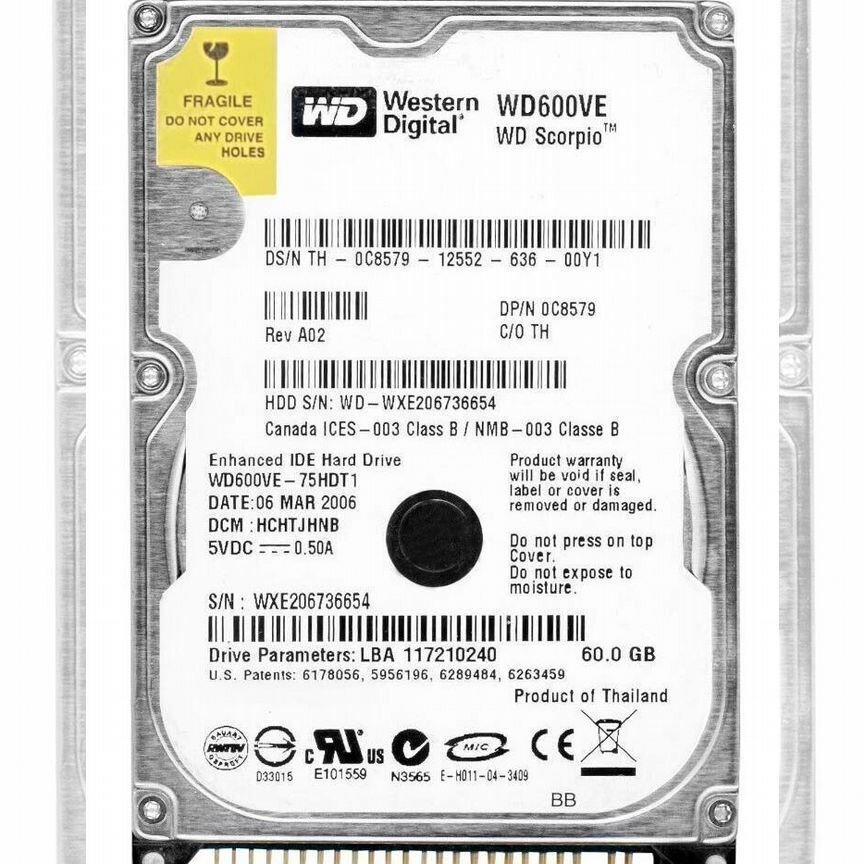 [WD600VE] Жесткий Диск Western Digital 60gb 5400 Ide Wd600ve