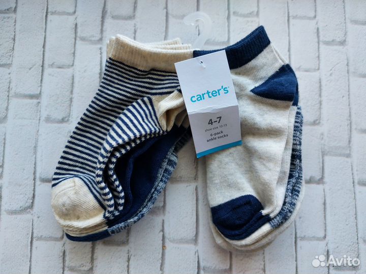 Новые. Носки 6 пар Carter's 4-6 лет. Мальчики