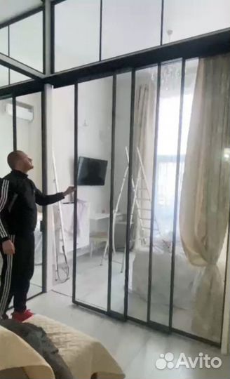 Межкомнатные раздвижные стеклянные перегородки