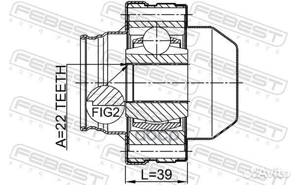 Шрус карданного вала 22x86 opel antara 2006- 18