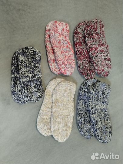 Новые тёплые вязаные носки (тапочки)