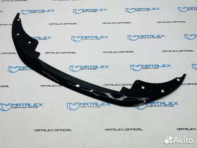 Сплиттер переднего бампера BMW G22, черный глянец