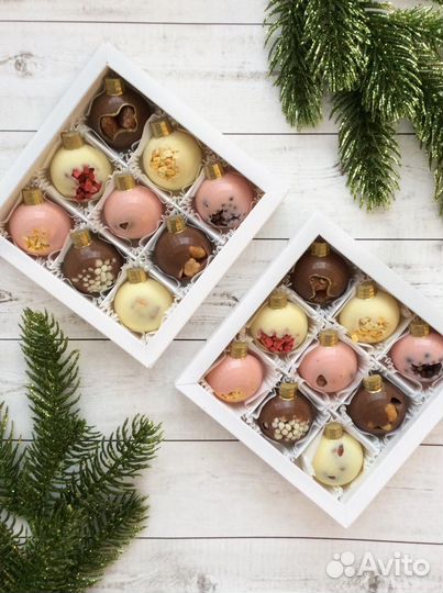Новогодние шарики/Шоколад ручной работы
