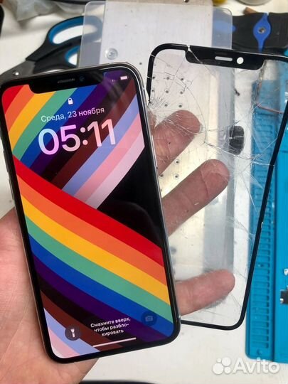 Замена стекла телефона iPhone Samsung honor xiaomi