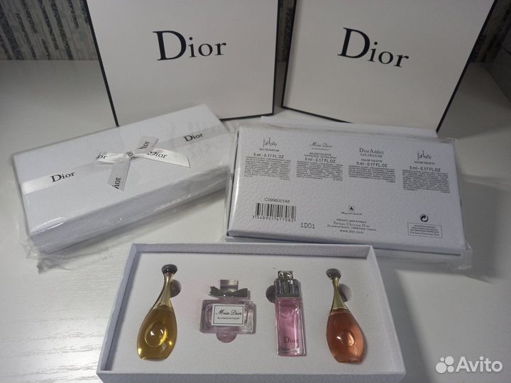 Набор миниатюр-аналогов Dior (Диор), 4 шт по 5 мл