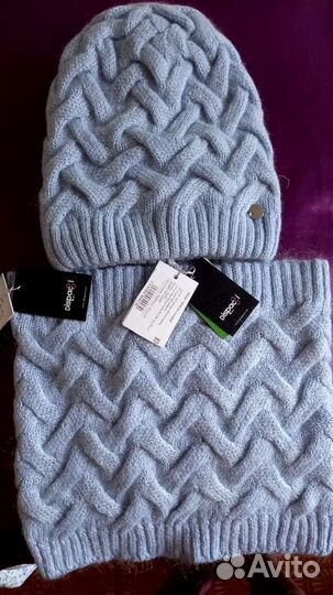 Комплект шапка и снуд женский