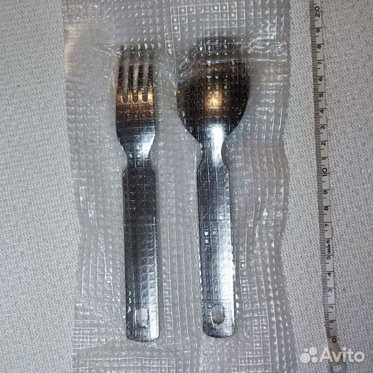 Ложка, вилка титановая, набор, Россия