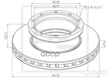 016.295-00A диск торм 430/211x45/132.5 10n-238