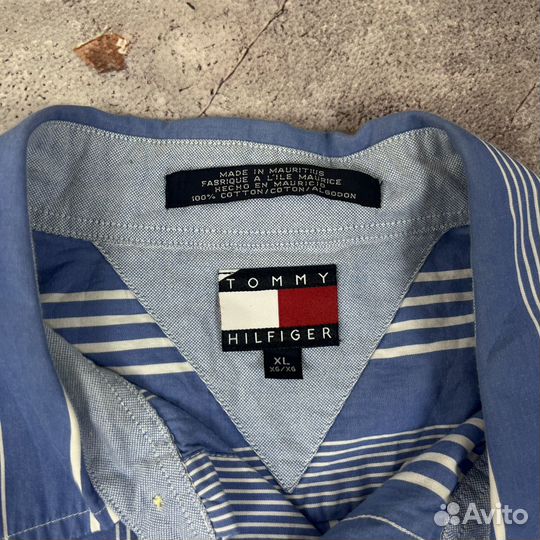 1990х Tommy Hilfiger Рубашка Оригинал Плотная L-XL