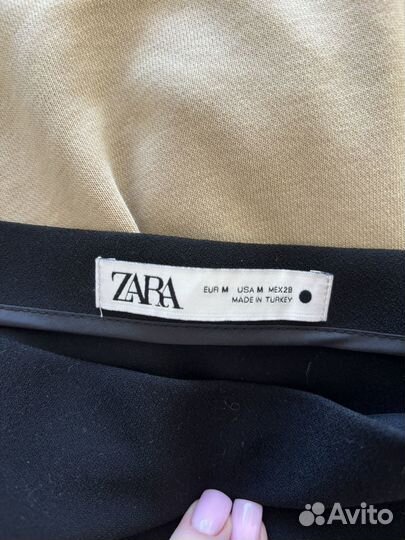 Юбка zara черная мини, M