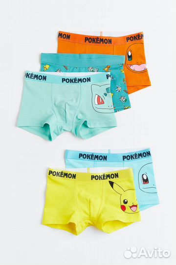 H&M Боксеры Комплект 5 шт Pokémon