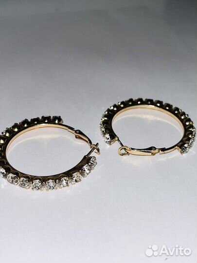 Серьги конго с камнями