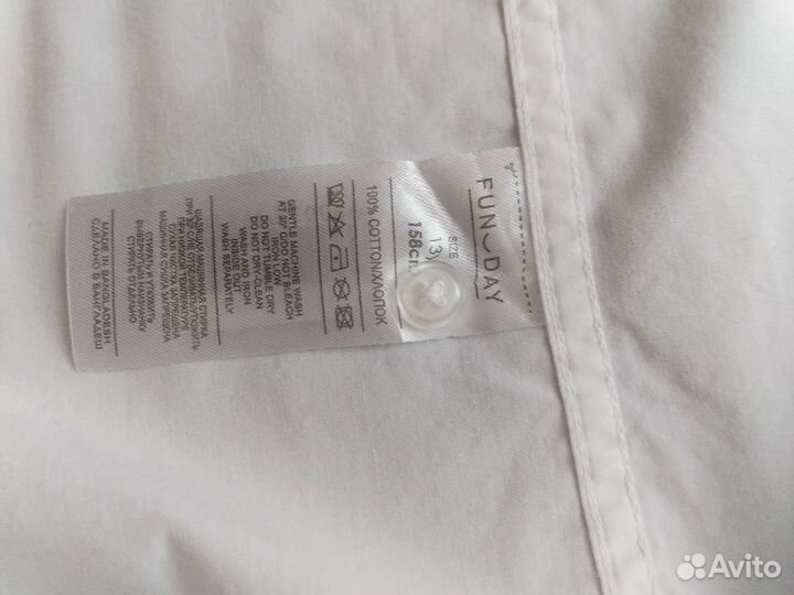 Рубашка белая на мальчика 158