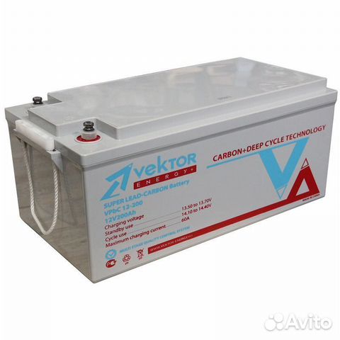 Аккумулятор Vektor Energy VPbC 12-200 carbon 200Ач