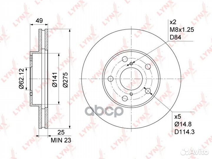 Диск тормозной перед Toyota RAV 4 II 1.8-2
