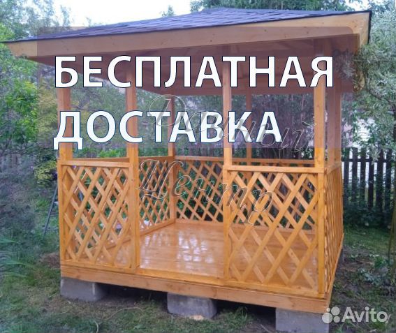 Беседка из дерева для дачи F-5-4