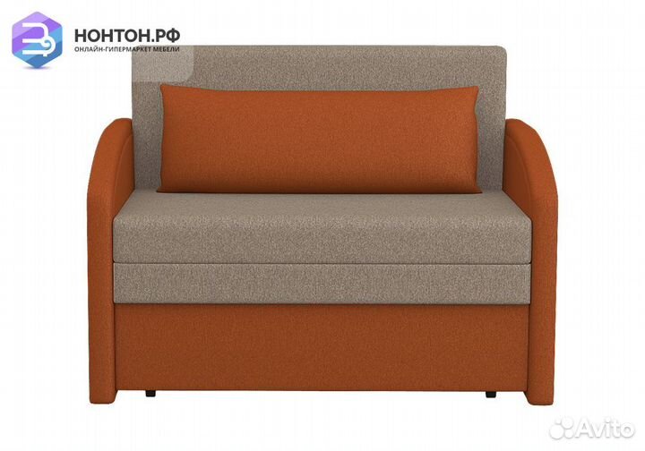 Диван выкатной Малыш 1000 оранжевый / бежевый
