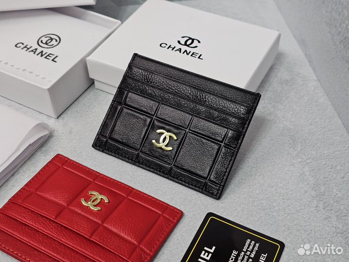 Женский Картхолдер Chanel из натуральной кожи