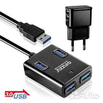 Разветвитель USB3.0 Ginzzu GR-384UAB