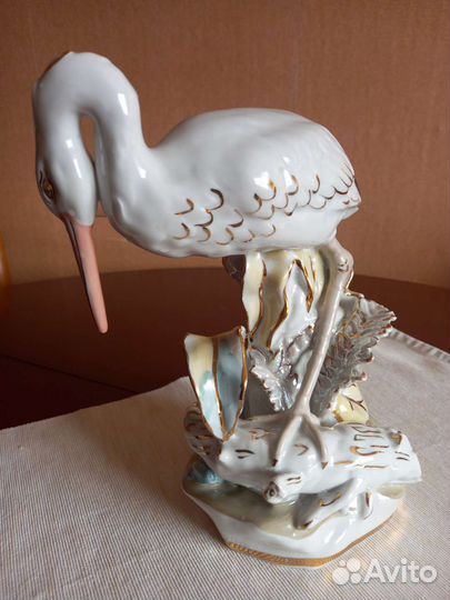 Статуэтка цапля и лягушка