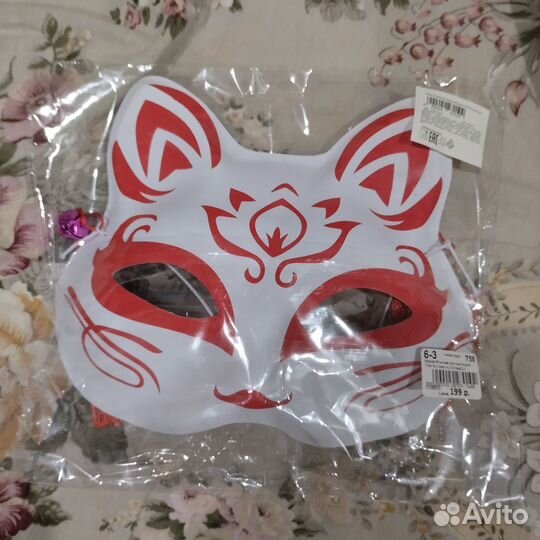 Маска японская лисичка кицунэ