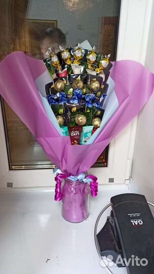 Букет из чая и конфет