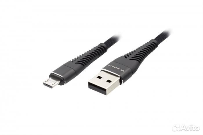 Кабель Qumann micro USB 1м 2,1А ткан.оплётка гибки