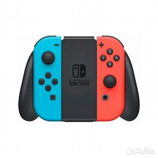 Nintendo Switch oled 64 гб, неоновый синий/неоновы