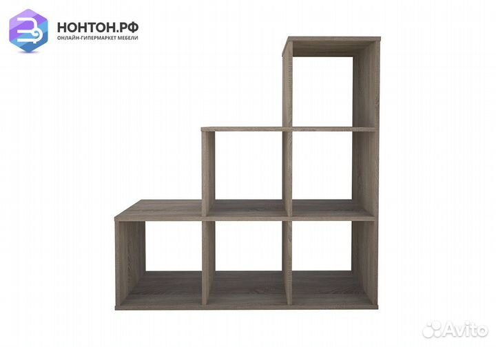 Стеллаж каскадный Polini home Smart 6 секций дуб