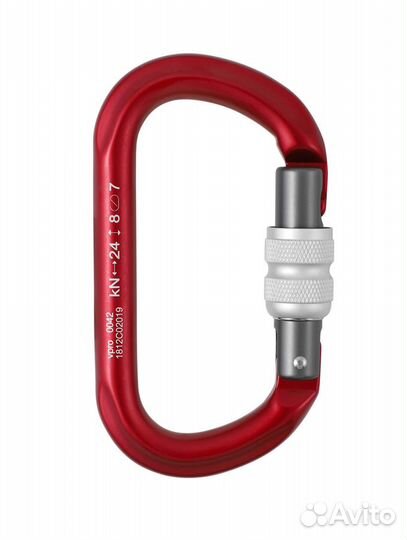 Карабин «Овал» с муфтой keylock Красный (Vento)