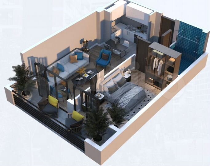 2-к. квартира, 55 м² (Грузия)