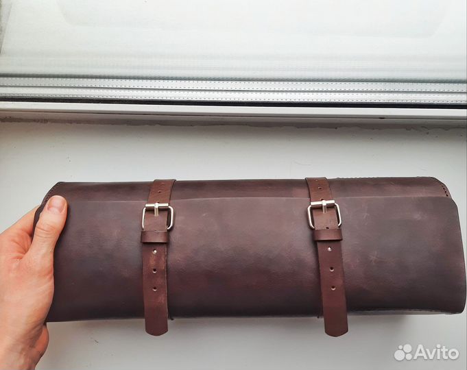Чехол-скрутка для ножей из кожи