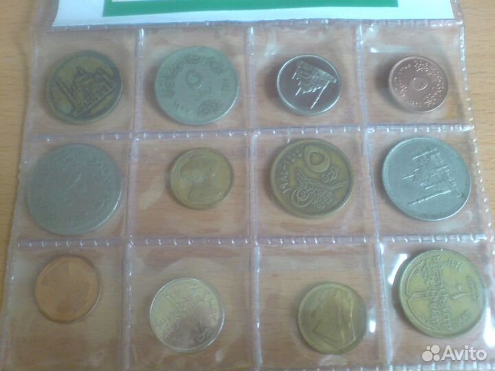 Набор монет, банкнот и марок Египта 