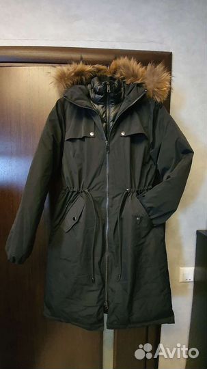 Парка женская с натуральным мехом размер 44-46