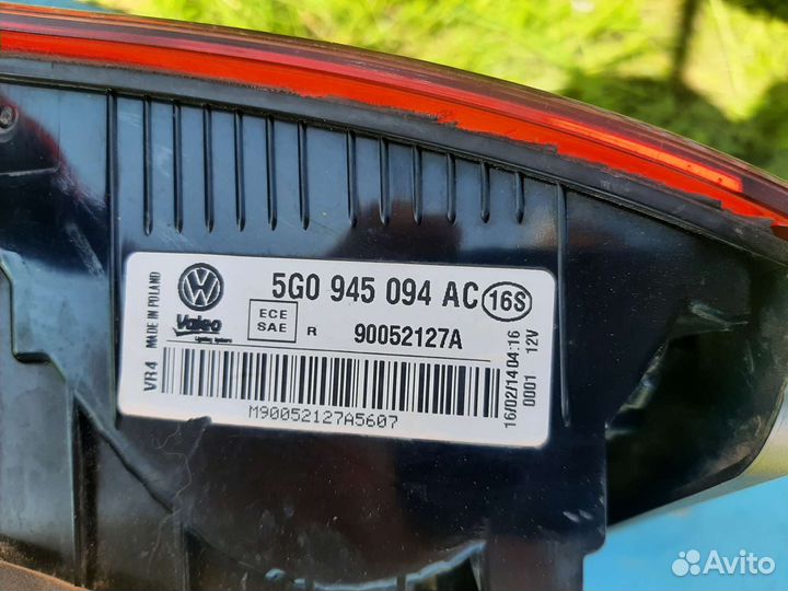 Задние фонари на volkswagen golf 7