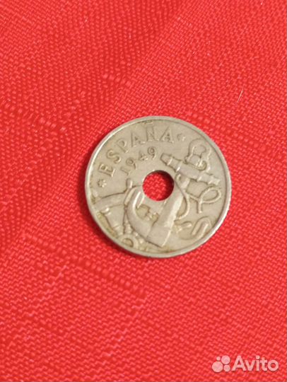 Монета 1949 Испания 50 сентимос