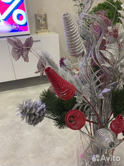 Букет новогодний с вазой Икея