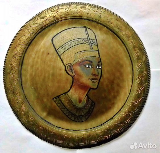 Нефертити, настенная металлическая тарелка, Египет