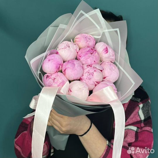 Цветы пионы Букет 25 51 101 пион